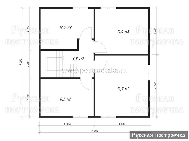 Дом из бруса 8,8х7 с дормером, проект 75.1, цены на строительство, комплектации - вид 3