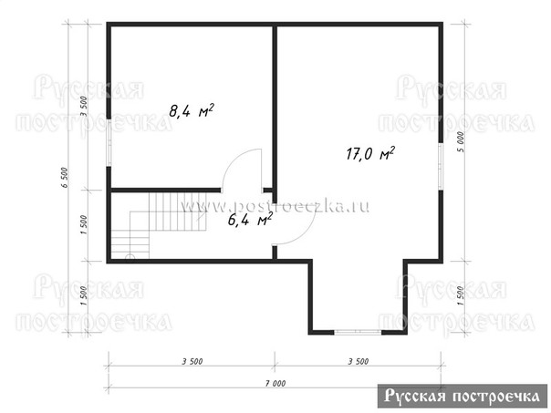 Каркасный дом 7х7 с мансардой, проект КД-30, цены, комплектации, планировка - вид 3