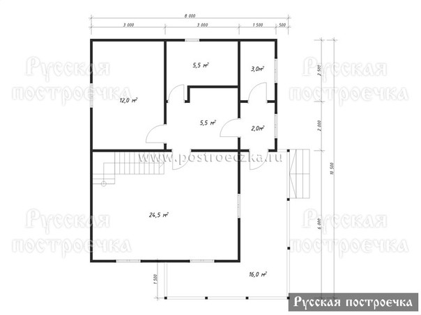 Каркасный дом 8х10,5 с террасой, Проект КД-79, цены на строительство, фото, комплектации - вид 2