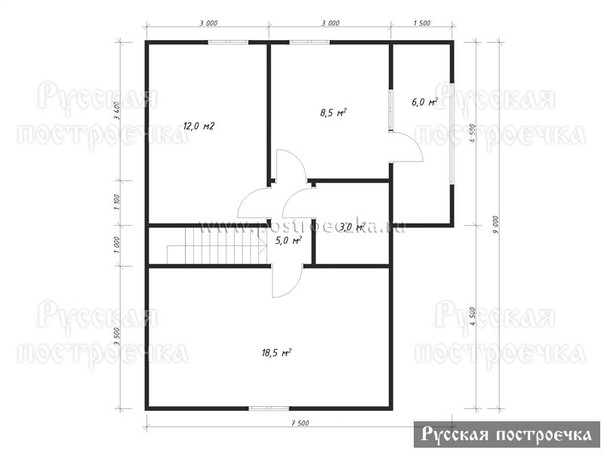 Каркасный дом 8х10,5 с террасой, Проект КД-79, цены на строительство, фото, комплектации - вид 3