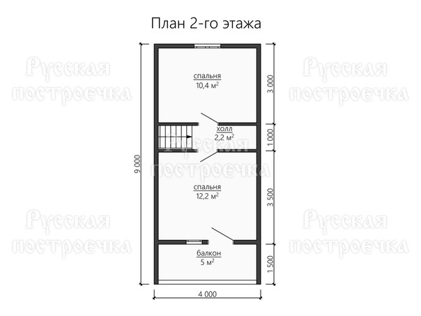 Каркасный дом 9х6 с мансардой, балконом и террасой, Проект КД-80, цены на строительство, комплектации - вид 4